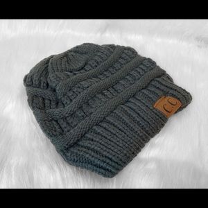 CC Ponytail Knit Beanies 3 Pack